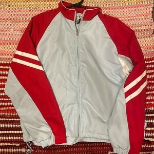 Duck head red and light blue retro windbreaker (M)